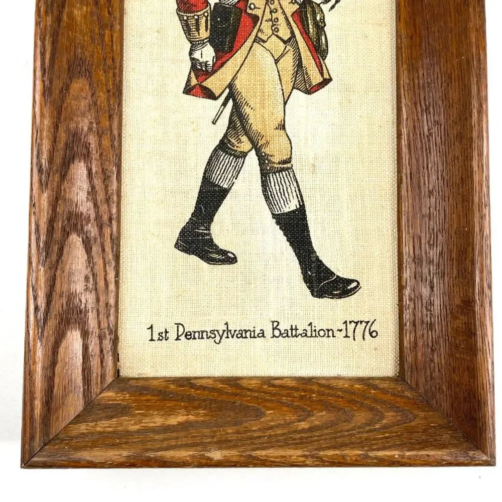 Vintage Framed Linen Art Pennsylvania Battalion 1776